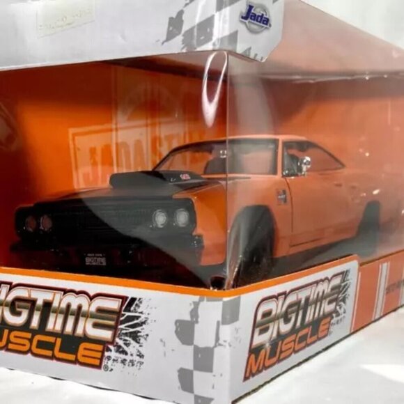 Jada Big Time Muscle 1970 Plymouth Road Runner Orange & Black 1:24 Die-cast NIP - Picture 4 of 15